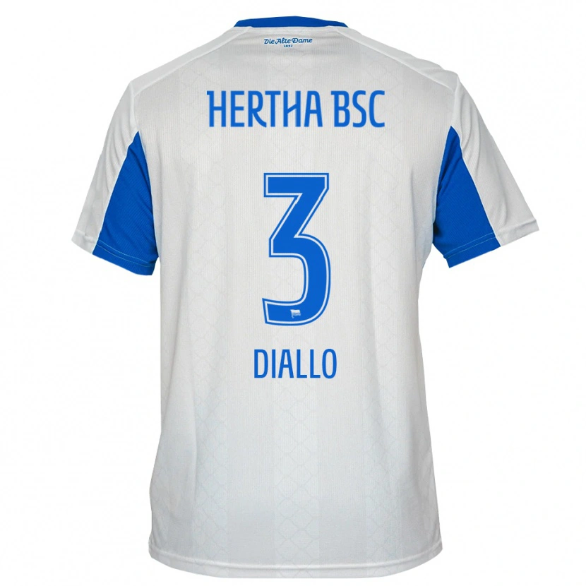 Danxen Criança Camisola Jerome Diallo #3 Branco Azul Alternativa 2025/26 Camisa