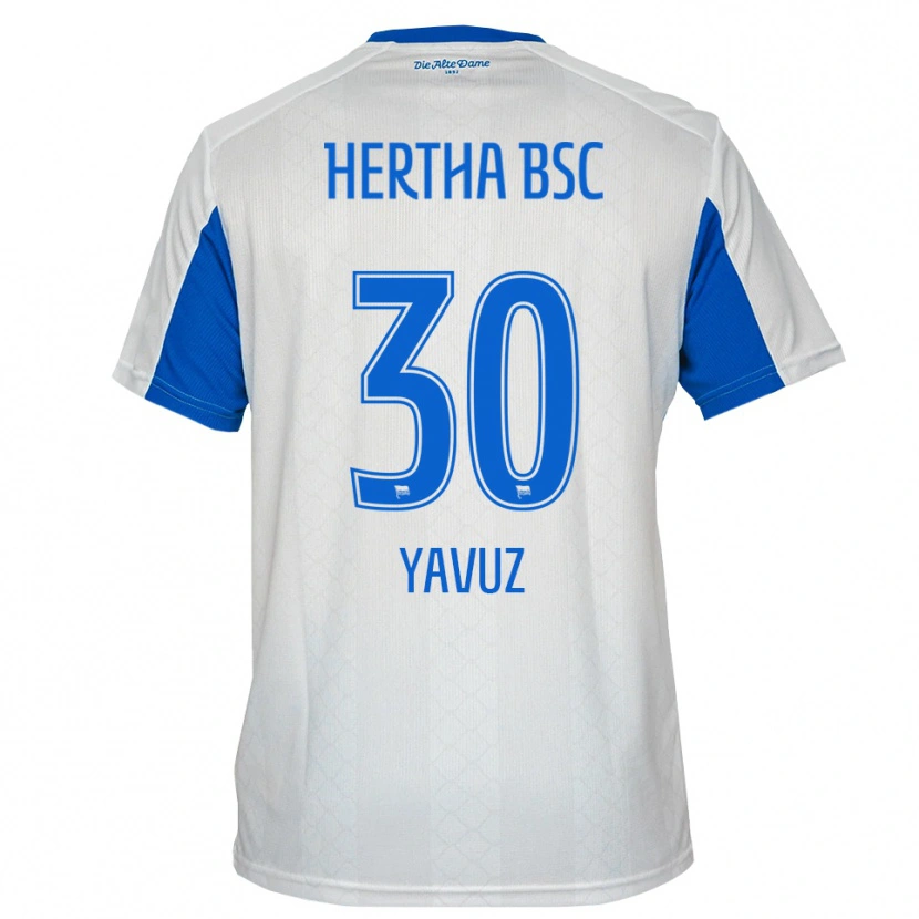 Danxen Criança Camisola Senanur Yavuz #30 Branco Azul Alternativa 2025/26 Camisa