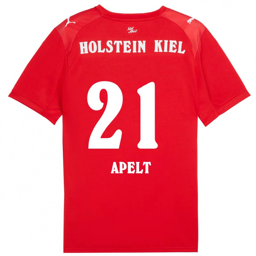 Danxen Criança Camisola Maximilian Apelt #21 Vermelho Azul Alternativa 2025/26 Camisa