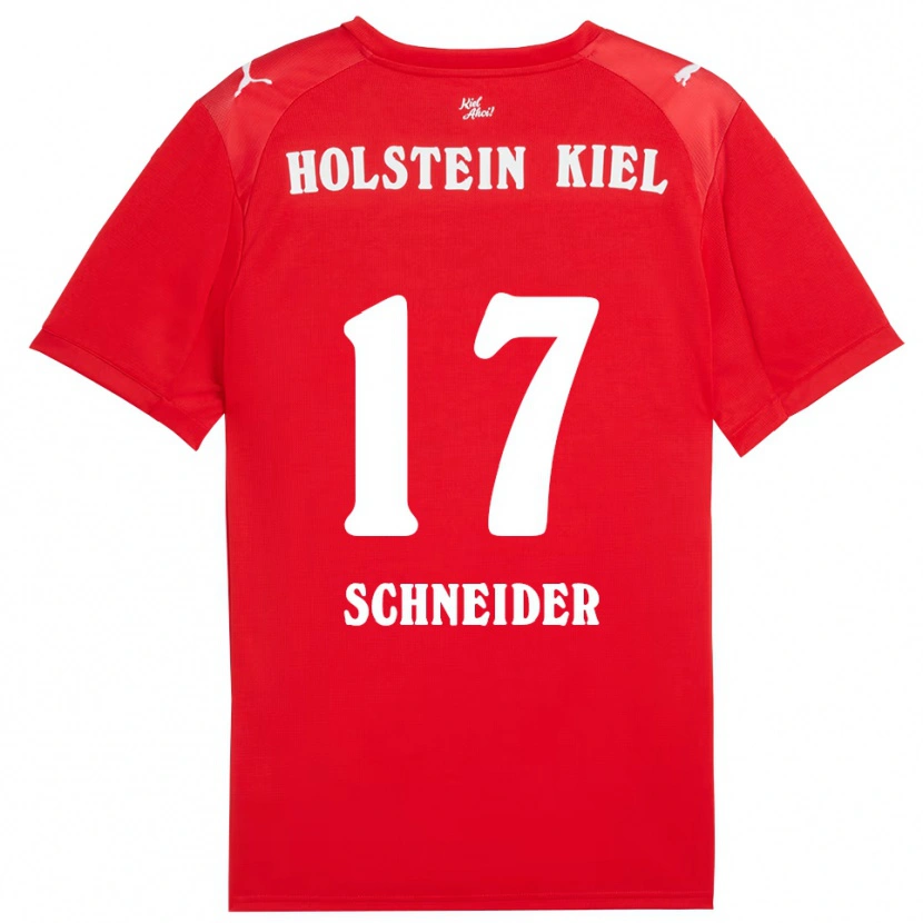 Danxen Criança Camisola Aaron Schneider #17 Vermelho Azul Alternativa 2025/26 Camisa