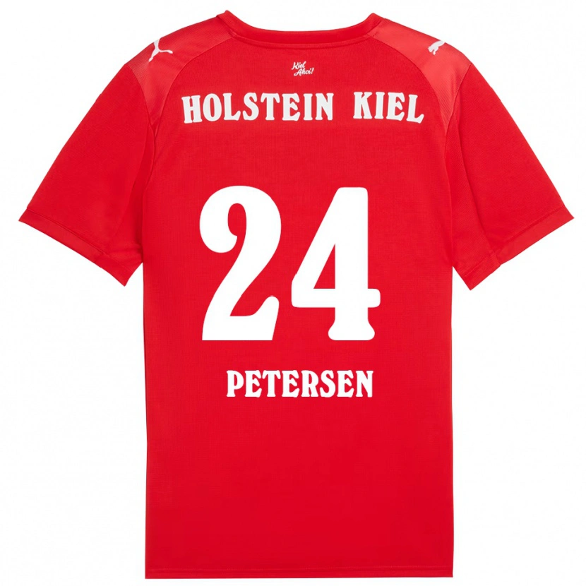 Danxen Criança Camisola Malte Petersen #24 Vermelho Azul Alternativa 2025/26 Camisa
