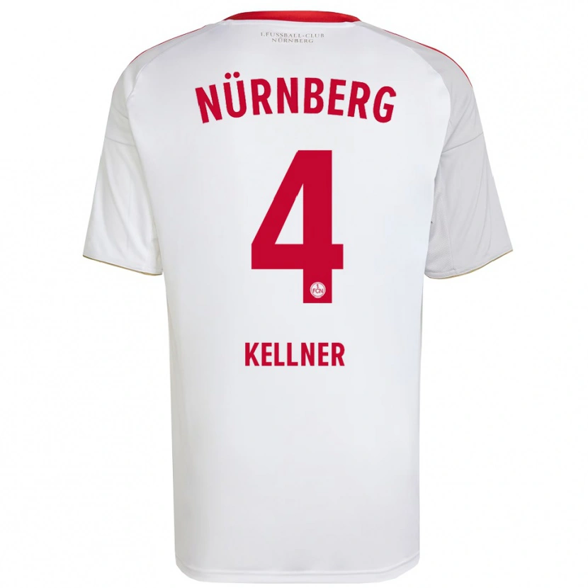 Danxen Criança Camisola Benedikt Kellner #4 Branco Vermelho Alternativa 2025/26 Camisa