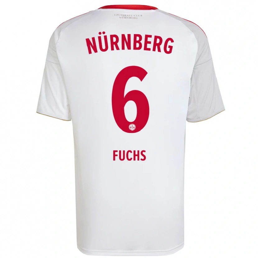 Danxen Criança Camisola Pascal Fuchs #6 Branco Vermelho Alternativa 2025/26 Camisa