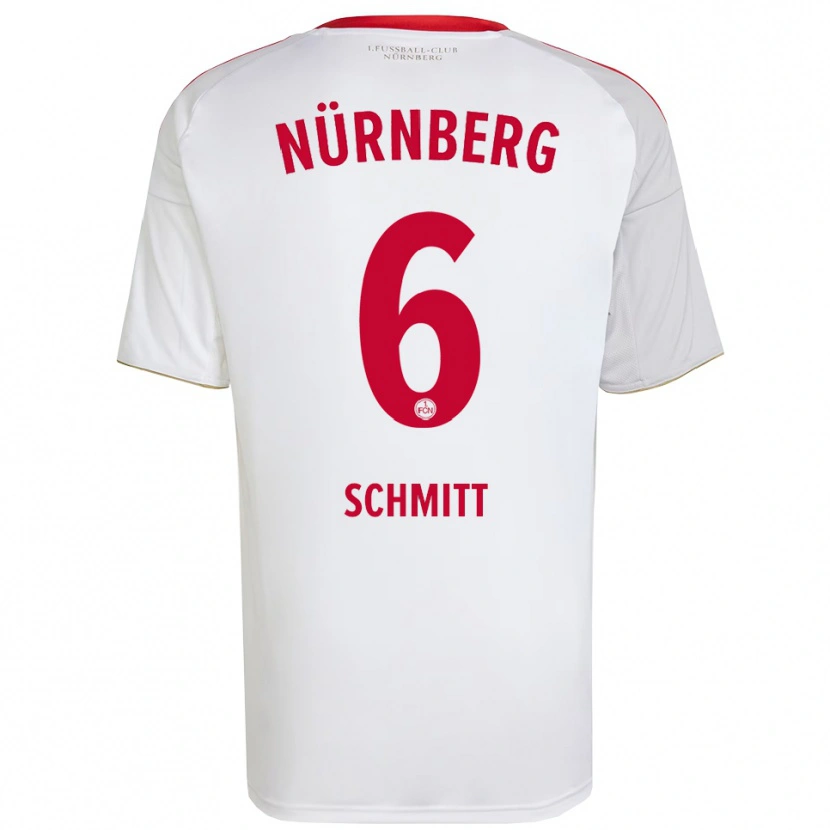 Danxen Criança Camisola Noah Schmitt #6 Branco Vermelho Alternativa 2025/26 Camisa
