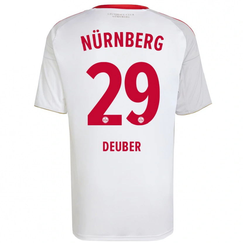 Danxen Criança Camisola Hanna Deuber #29 Branco Vermelho Alternativa 2025/26 Camisa