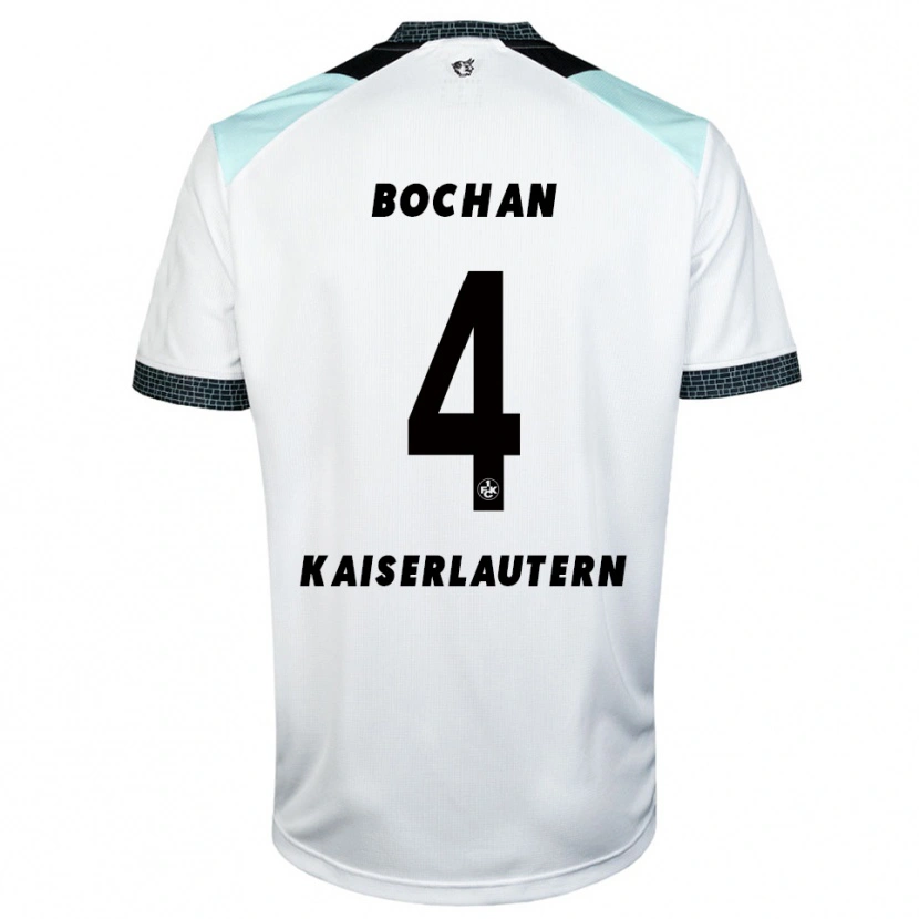 Danxen Criança Camisola Maksym Bochan #4 Branco Preto Alternativa 2025/26 Camisa
