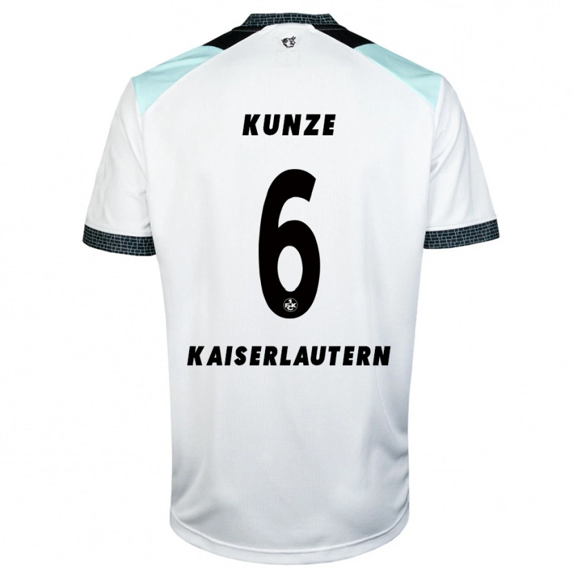 Danxen Criança Camisola Fabian Kunze #6 Branco Preto Alternativa 2025/26 Camisa