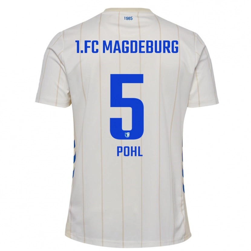 Danxen Criança Camisola Marvin Pohl #5 Branco Azul Alternativa 2025/26 Camisa