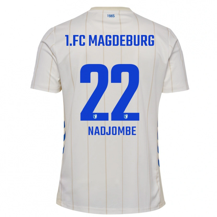 Danxen Criança Camisola Pierre Nadjombe #22 Branco Azul Alternativa 2025/26 Camisa