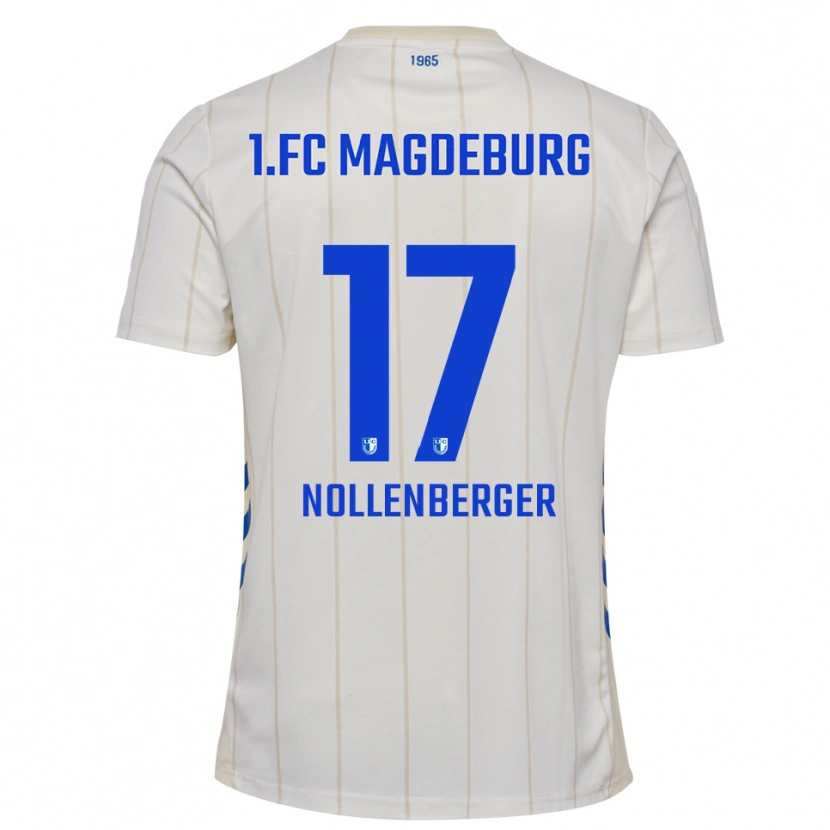 Danxen Criança Camisola Alexander Nollenberger #17 Branco Azul Alternativa 2025/26 Camisa