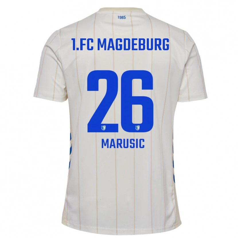 Danxen Criança Camisola Aleksa Marusic #26 Branco Azul Alternativa 2025/26 Camisa