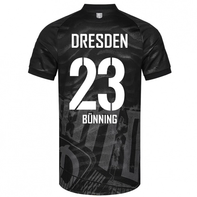 Danxen Criança Camisola Lars Bünning #23 Preto Cinzento Alternativa 2025/26 Camisa