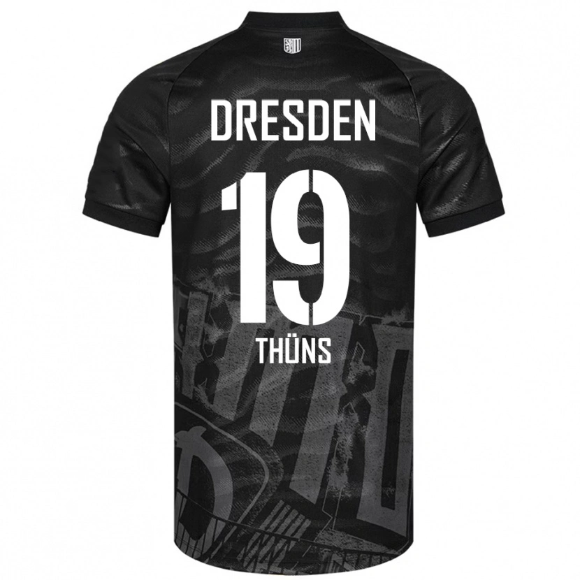 Danxen Criança Camisola Louis Thüns #19 Preto Cinzento Alternativa 2025/26 Camisa
