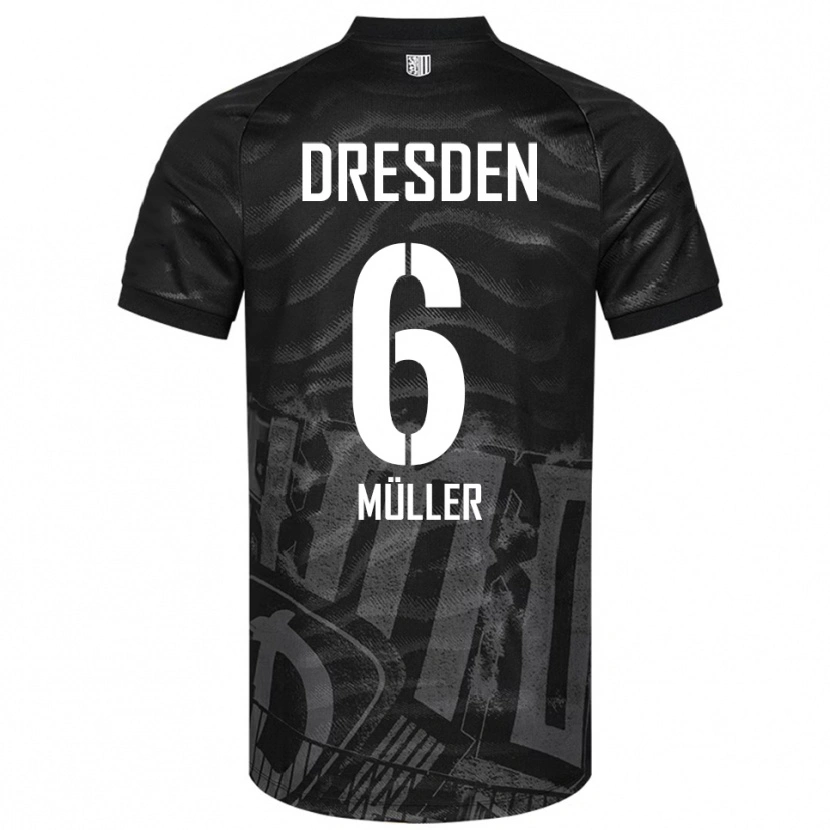 Danxen Criança Camisola Friedrich Müller #6 Preto Cinzento Alternativa 2025/26 Camisa