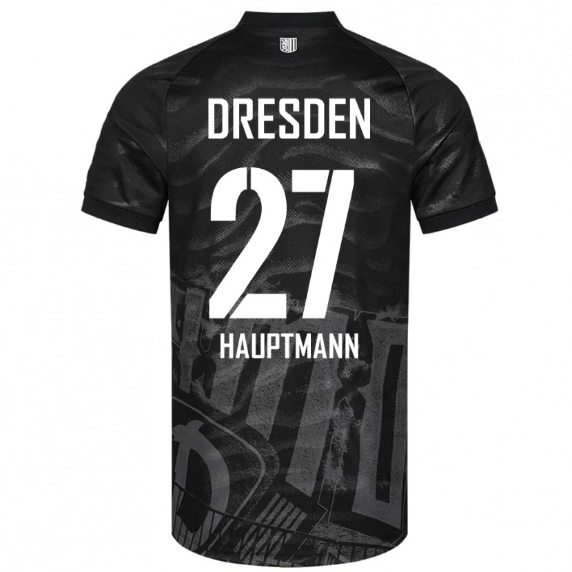 Danxen Criança Camisola Niklas Hauptmann #27 Preto Cinzento Alternativa 2025/26 Camisa
