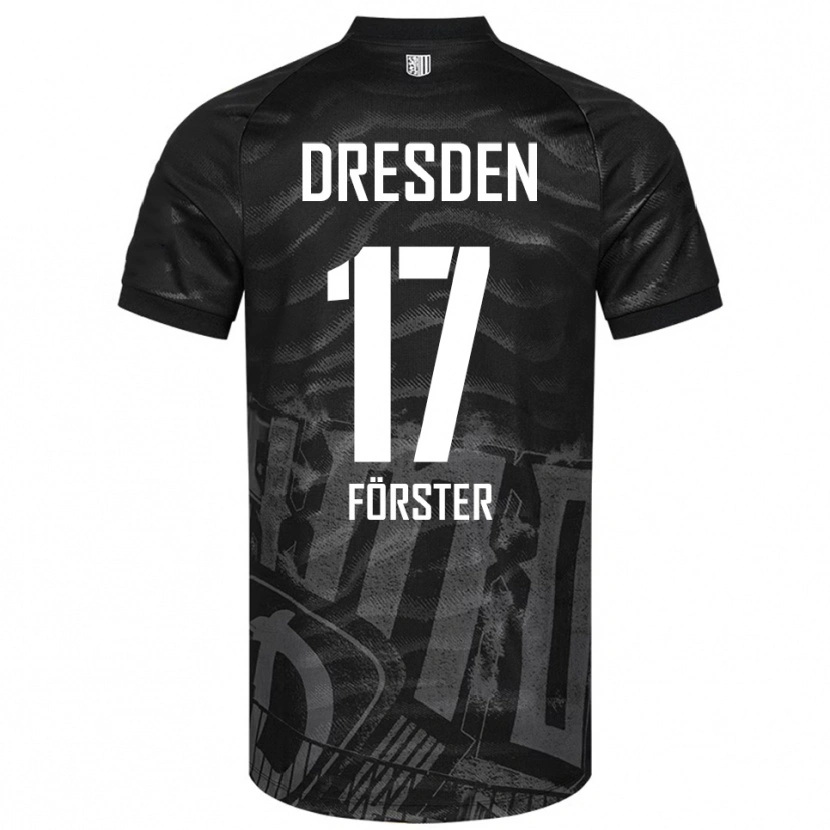 Danxen Criança Camisola Collin Förster #17 Preto Cinzento Alternativa 2025/26 Camisa