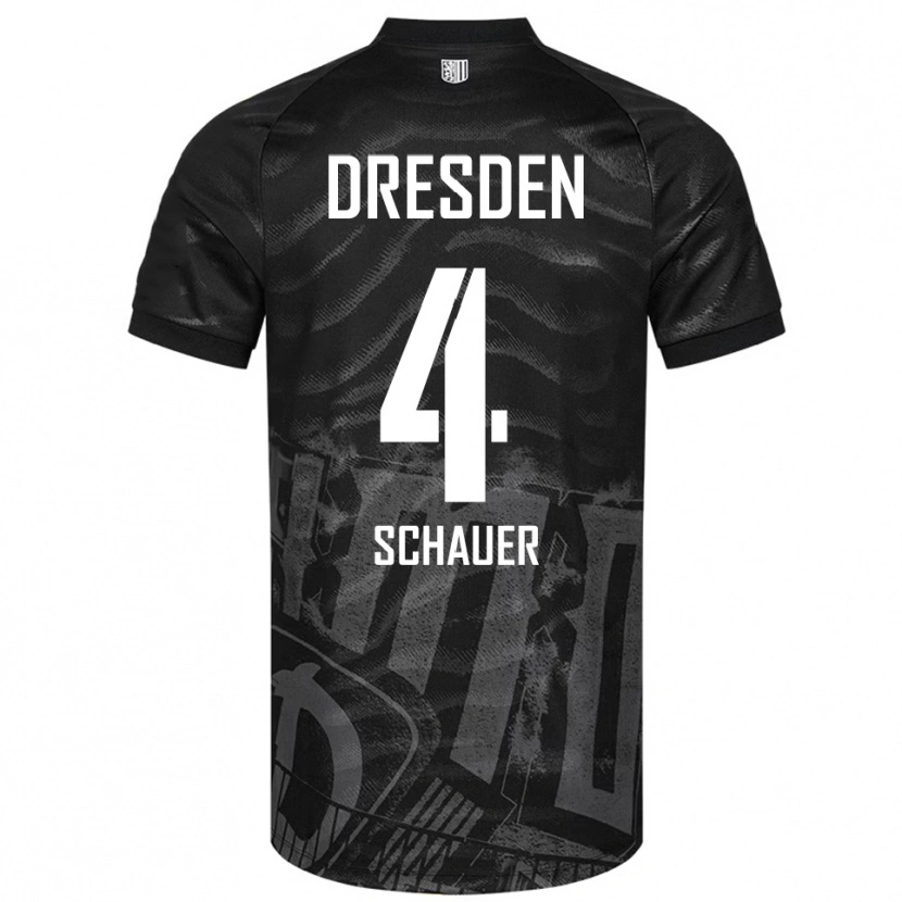 Danxen Criança Camisola Maurice Schauer #4 Preto Cinzento Alternativa 2025/26 Camisa