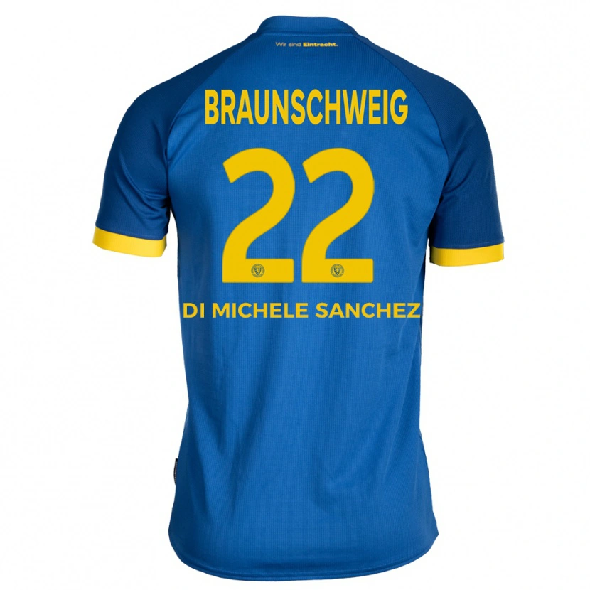 Danxen Criança Camisola Fabio Di Michele Sanchez #22 Azul Royal Amarelo Alternativa 2025/26 Camisa