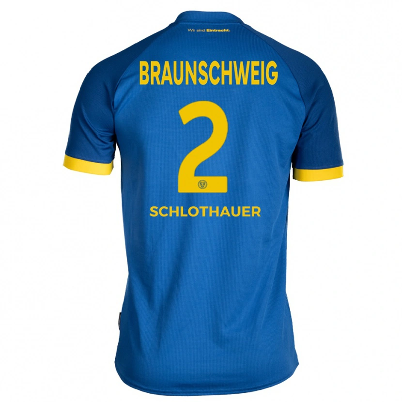 Danxen Criança Camisola Andrej Schlothauer #2 Azul Royal Amarelo Alternativa 2025/26 Camisa