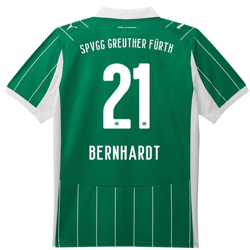Danxen Criança Camisola Luca Bernhardt #21 Verde Branco Alternativa 2025/26 Camisa