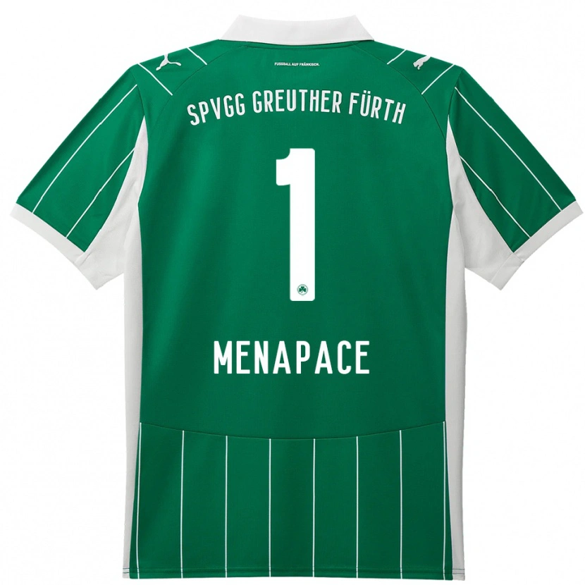 Danxen Criança Camisola Theo Menapace #1 Verde Branco Alternativa 2025/26 Camisa