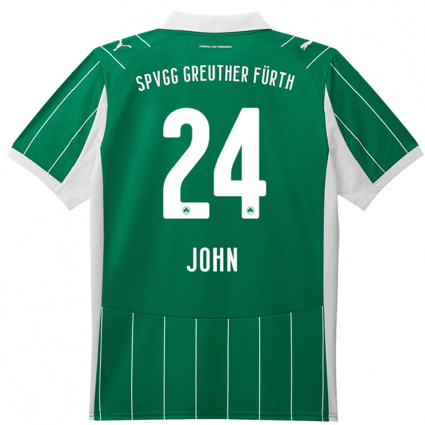 Danxen Criança Camisola Marco John #24 Verde Branco Alternativa 2025/26 Camisa
