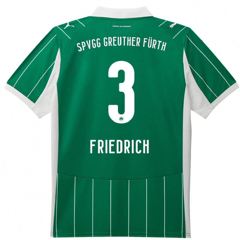 Danxen Criança Camisola Niklas Friedrich #3 Verde Branco Alternativa 2025/26 Camisa