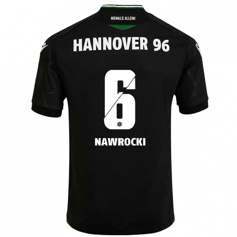 Danxen Criança Camisola Maik Nawrocki #6 Preto Verde Alternativa 2025/26 Camisa
