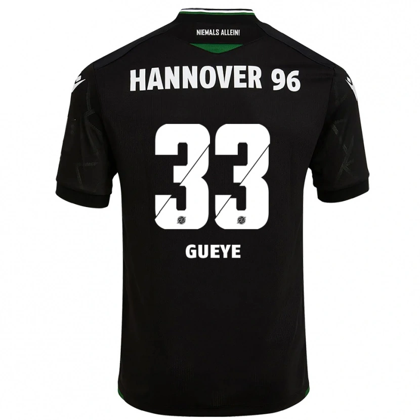 Danxen Criança Camisola Abdoulaye Gueye #33 Preto Verde Alternativa 2025/26 Camisa