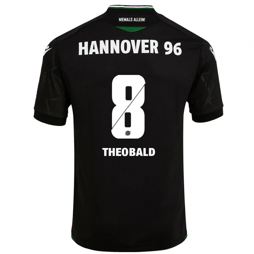 Danxen Criança Camisola Lara Theobald #8 Preto Verde Alternativa 2025/26 Camisa