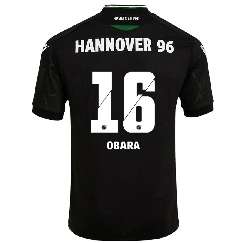 Danxen Criança Camisola Nele Obara #16 Preto Verde Alternativa 2025/26 Camisa