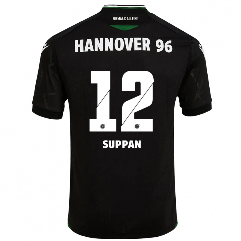 Danxen Criança Camisola Jannik Suppan #12 Preto Verde Alternativa 2025/26 Camisa