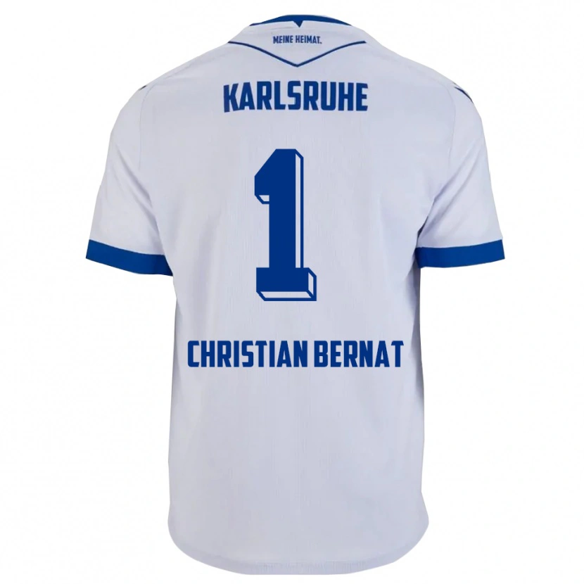 Danxen Criança Camisola Hans Christian Bernat #1 Branco Azul Alternativa 2025/26 Camisa
