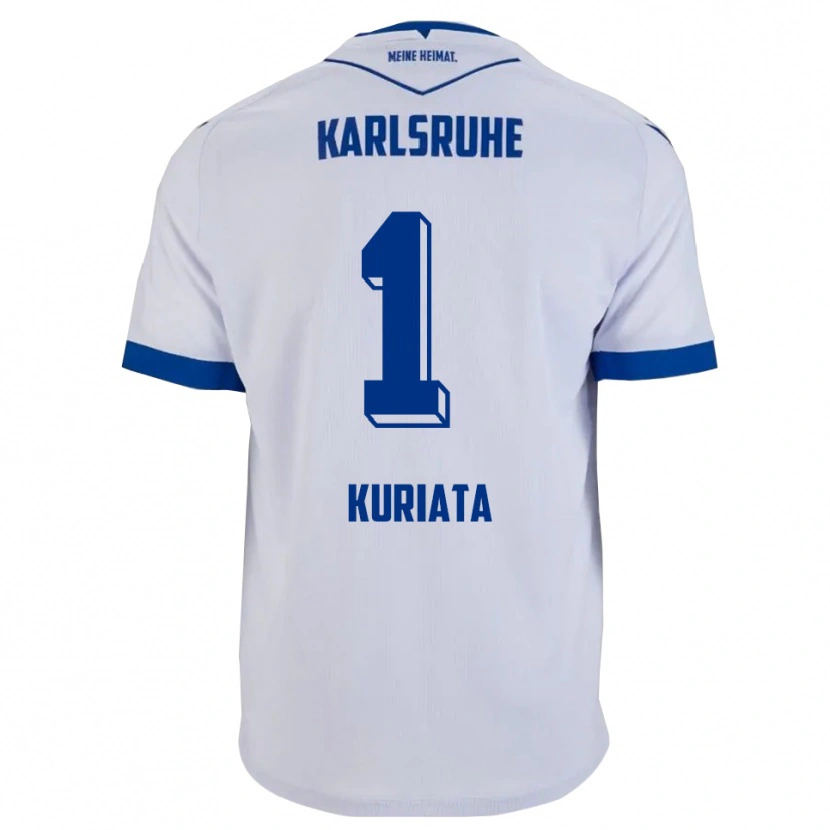 Danxen Criança Camisola Malik Kuriata #1 Branco Azul Alternativa 2025/26 Camisa