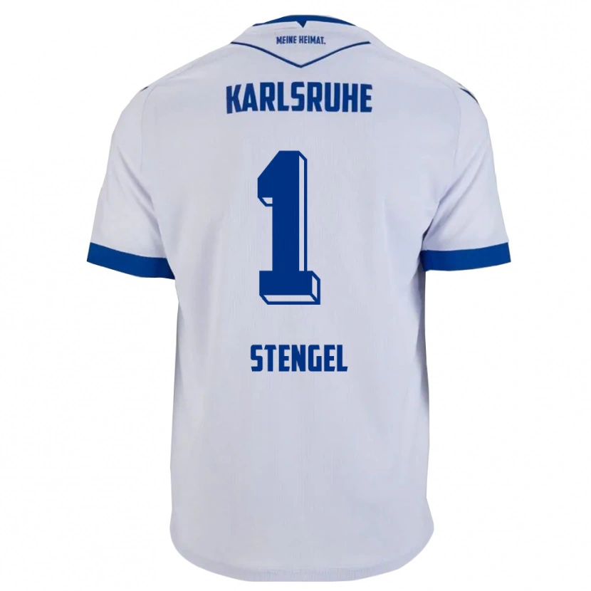 Danxen Criança Camisola Konstantin Stengel #1 Branco Azul Alternativa 2025/26 Camisa