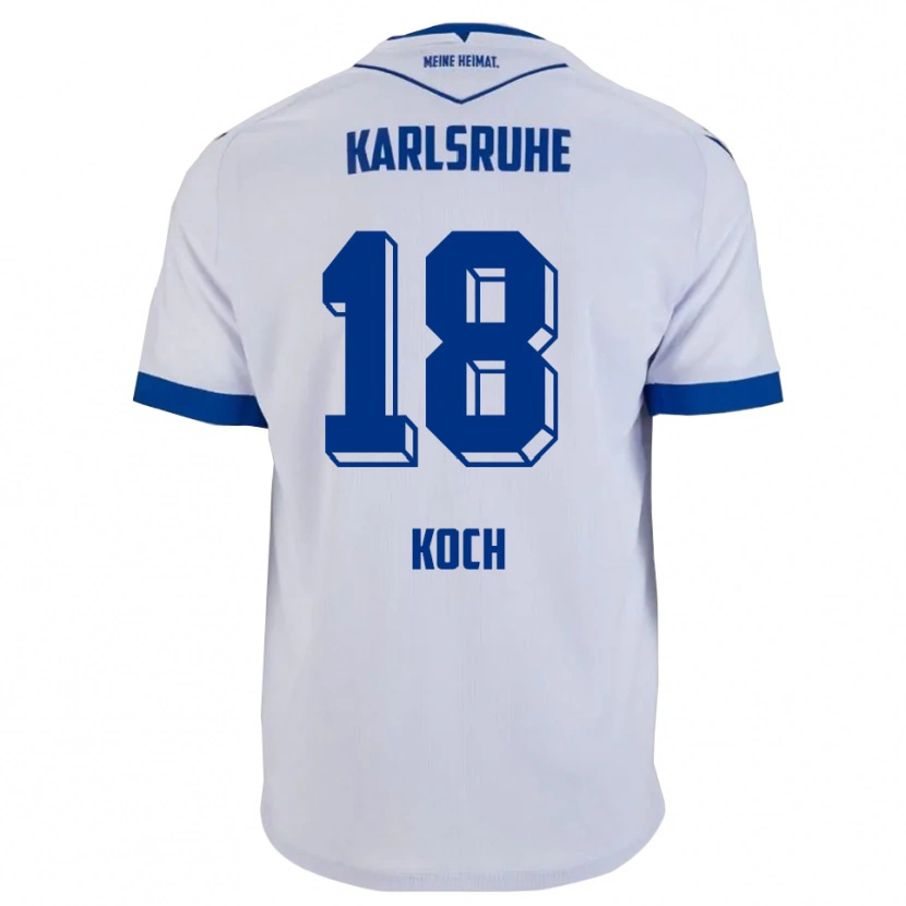 Danxen Criança Camisola Aki Koch #18 Branco Azul Alternativa 2025/26 Camisa