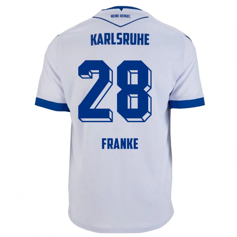 Danxen Criança Camisola Marcel Franke #28 Branco Azul Alternativa 2025/26 Camisa