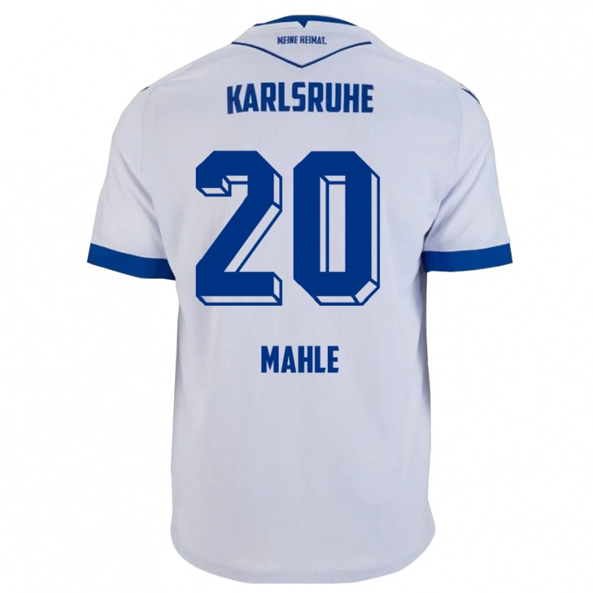 Danxen Criança Camisola Marius Mahle #20 Branco Azul Alternativa 2025/26 Camisa
