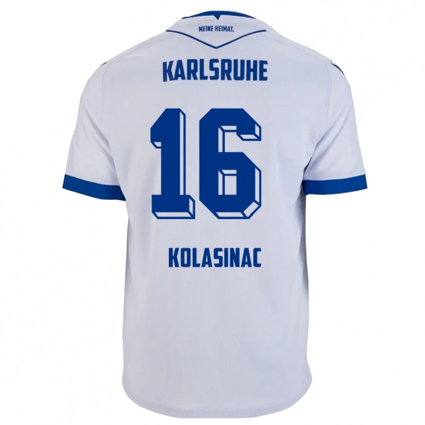 Danxen Criança Camisola Ajdin Kolasinac #16 Branco Azul Alternativa 2025/26 Camisa