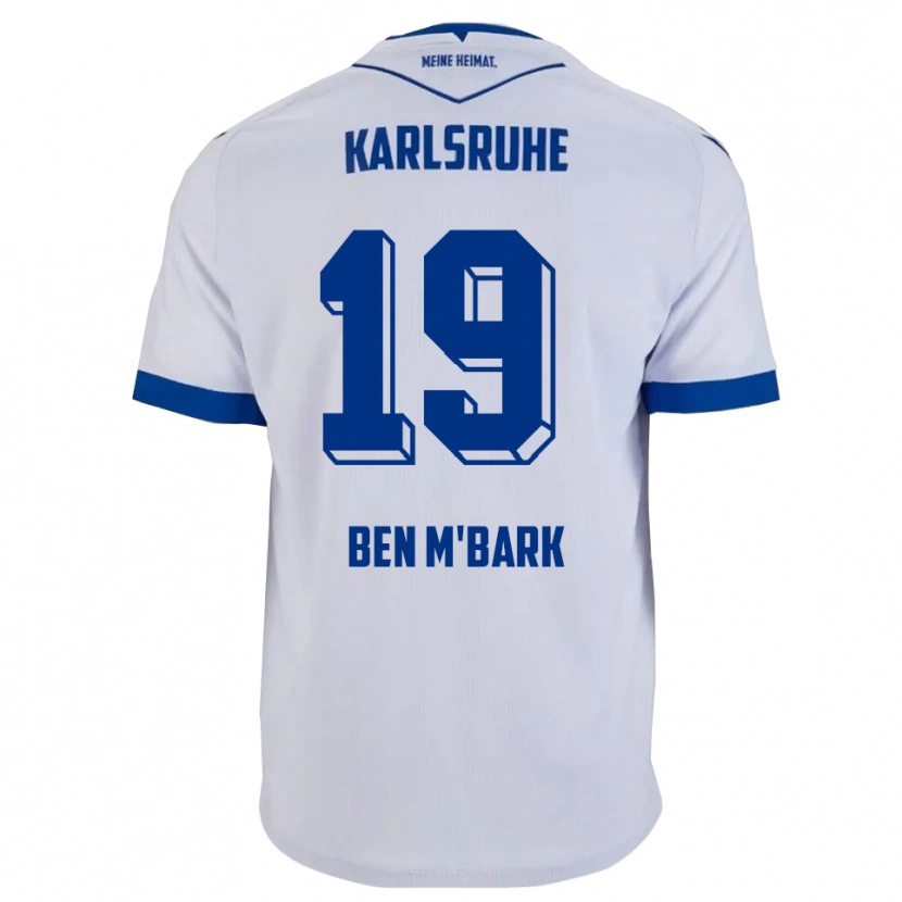 Danxen Criança Camisola Mohamed Ben M'bark #19 Branco Azul Alternativa 2025/26 Camisa