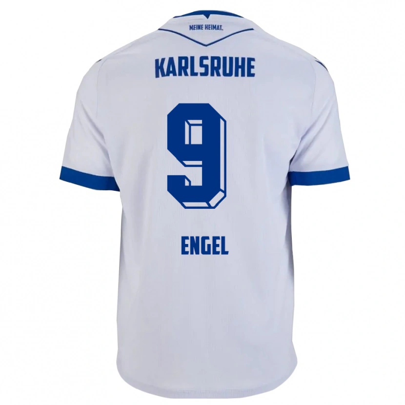 Danxen Criança Camisola Nico Engel #9 Branco Azul Alternativa 2025/26 Camisa