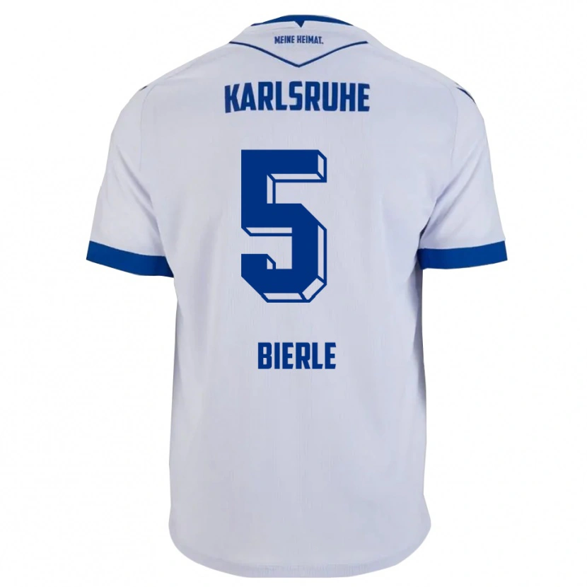 Danxen Criança Camisola Finn Bierle #5 Branco Azul Alternativa 2025/26 Camisa