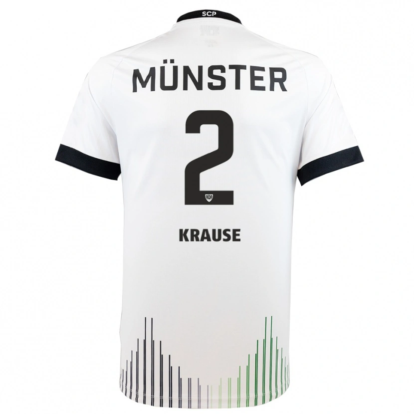 Danxen Criança Camisola Moritz Krause #2 Branco Preto Alternativa 2025/26 Camisa