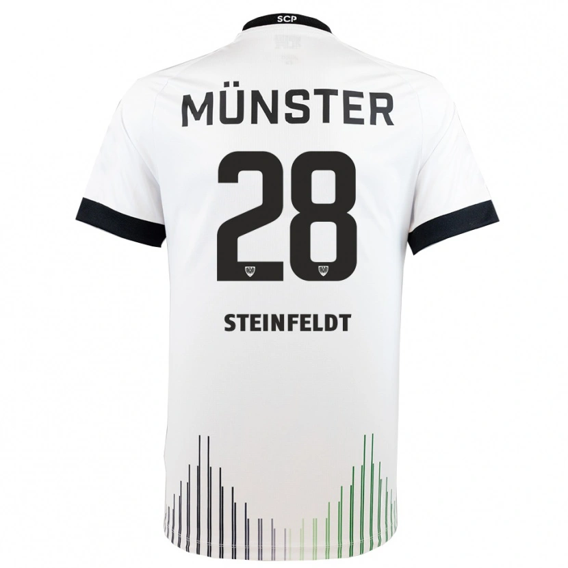 Danxen Criança Camisola Luca Steinfeldt #28 Branco Preto Alternativa 2025/26 Camisa