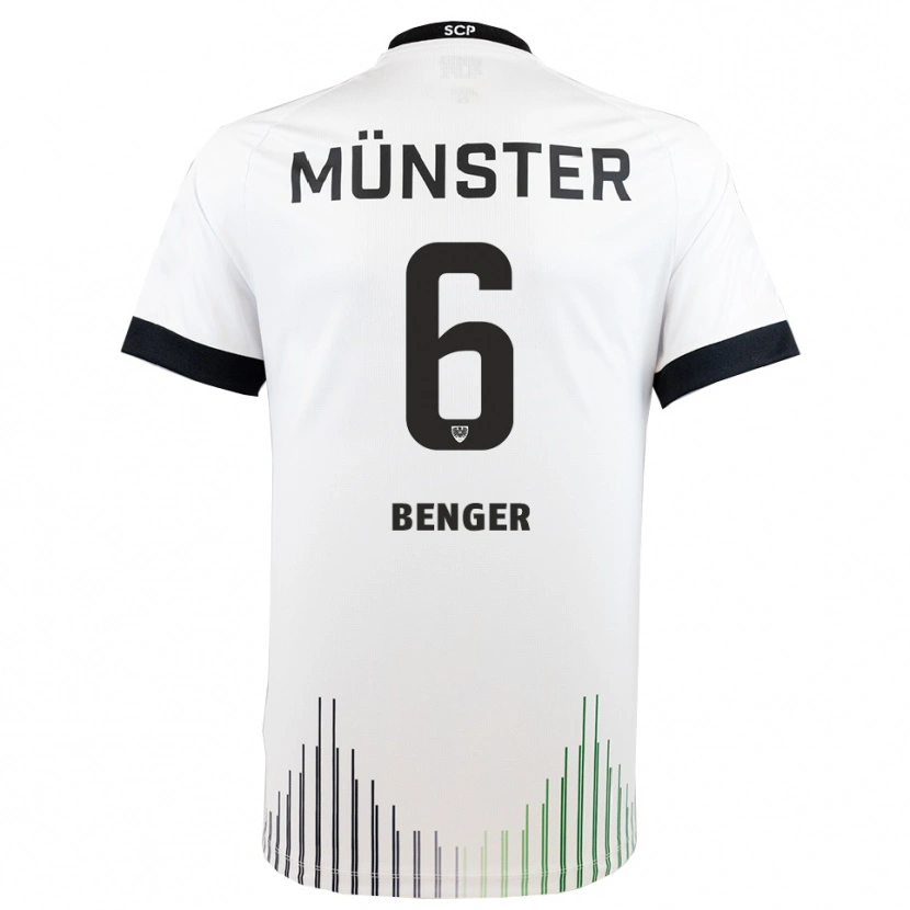 Danxen Criança Camisola Marcel Benger #6 Branco Preto Alternativa 2025/26 Camisa