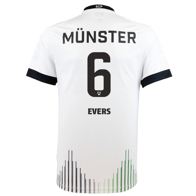 Danxen Criança Camisola Benjamin Evers #6 Branco Preto Alternativa 2025/26 Camisa