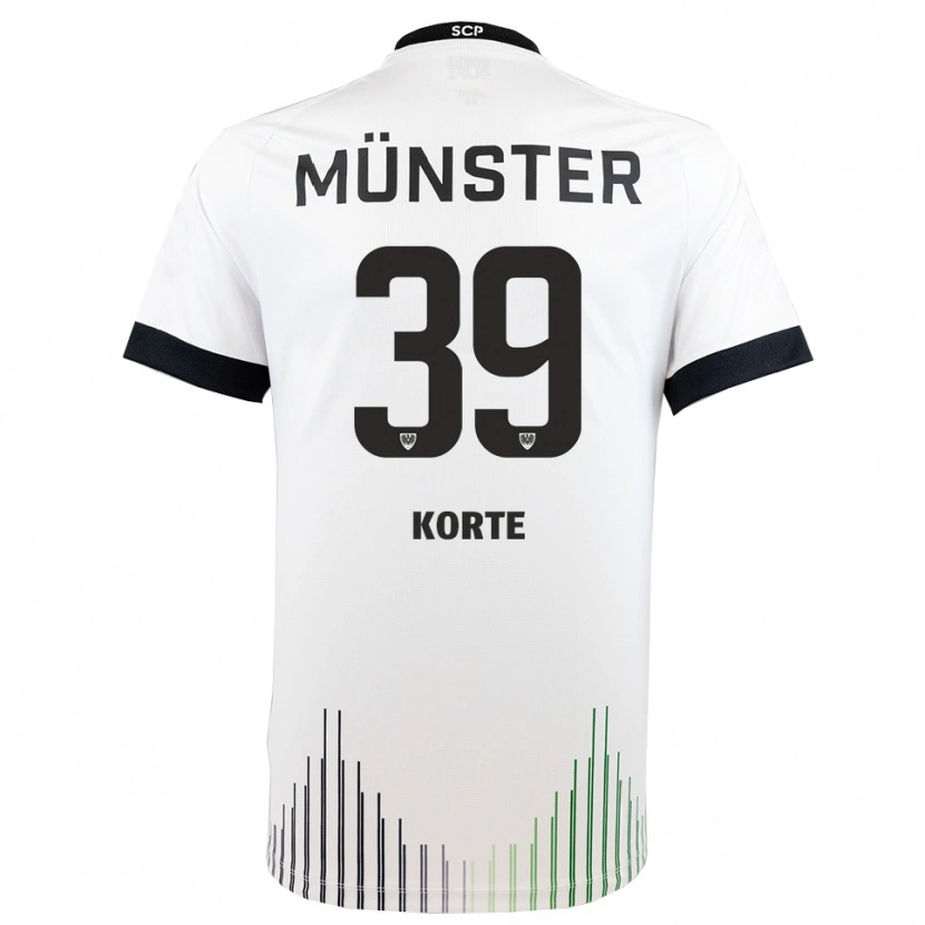Danxen Criança Camisola Jakob Korte #39 Branco Preto Alternativa 2025/26 Camisa