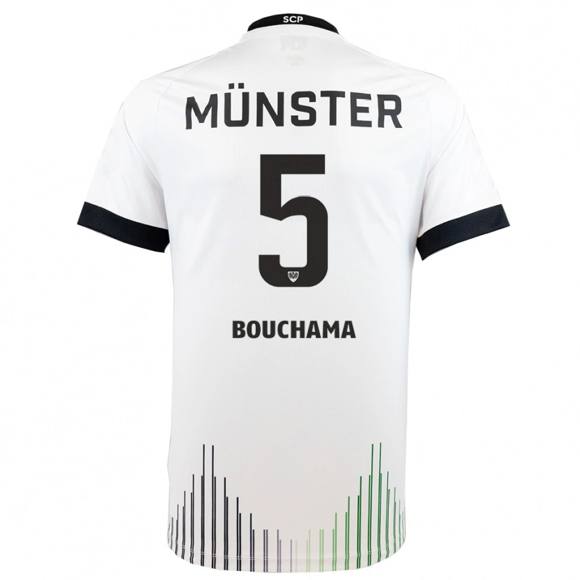 Danxen Criança Camisola Yassine Bouchama #5 Branco Preto Alternativa 2025/26 Camisa