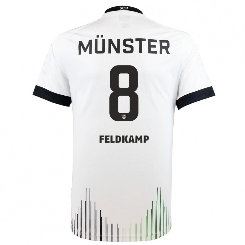 Danxen Criança Camisola Noah Feldkamp #8 Branco Preto Alternativa 2025/26 Camisa