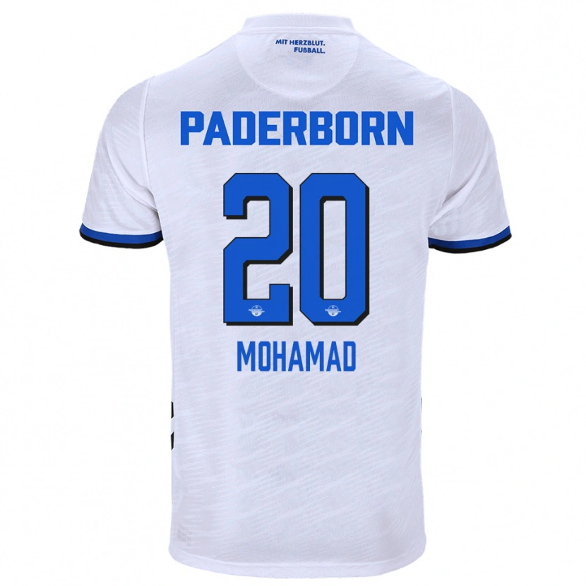 Danxen Criança Camisola Hassan Mohamad #20 Branco Azul Alternativa 2025/26 Camisa